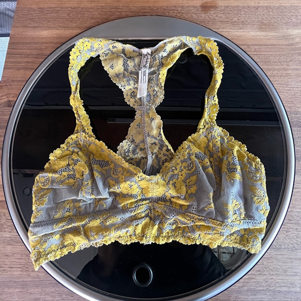 Lace Racerback Bralette - Yellow